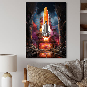 Rocketship Rhythm I - Rocketship Canvas Wall Art